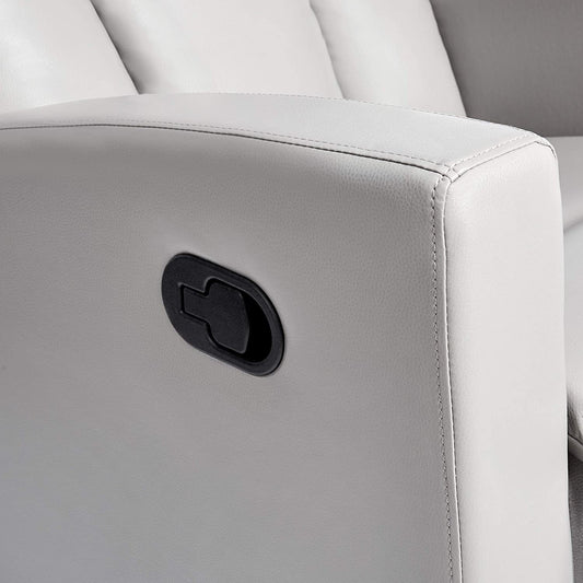 JC Home Chair Theater Glider, 360 Degree Swivel, Push-Back Reclining, Single Sofa, Grey