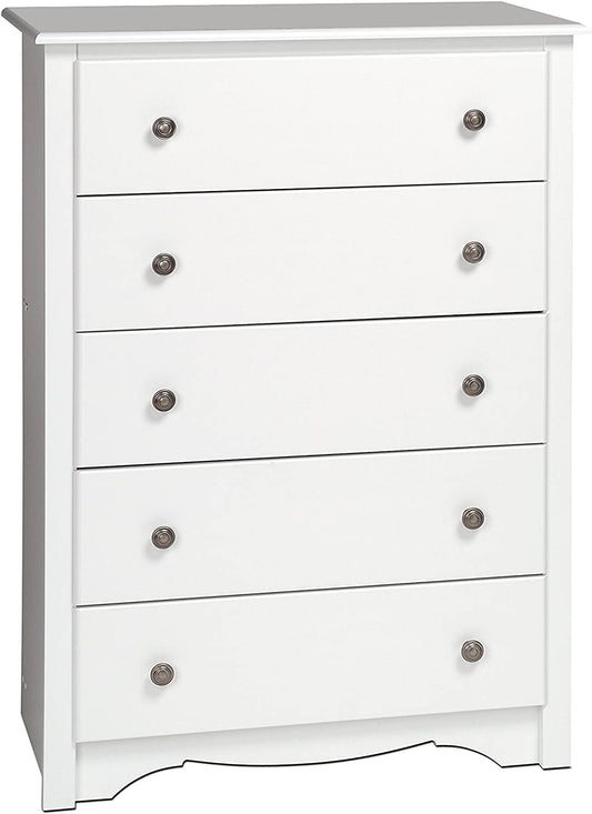 Prepac White Monterey 5 Drawer Chest